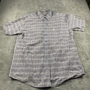 Cinch Button Down Shirt Mens Medium Gray Plaid Short Sleeve
